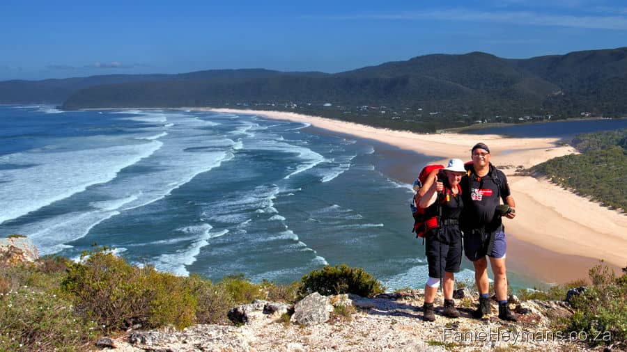 Groot-Rivier Estuary. The 5-day  Hike is situated on the coastal section of the Tsitsikamma National Park, between Storms- River Mouth and Natures Valley where it ends. The total distance of 45km. It is officially the oldest and undoubtedly the most iconic hike in South Africa.